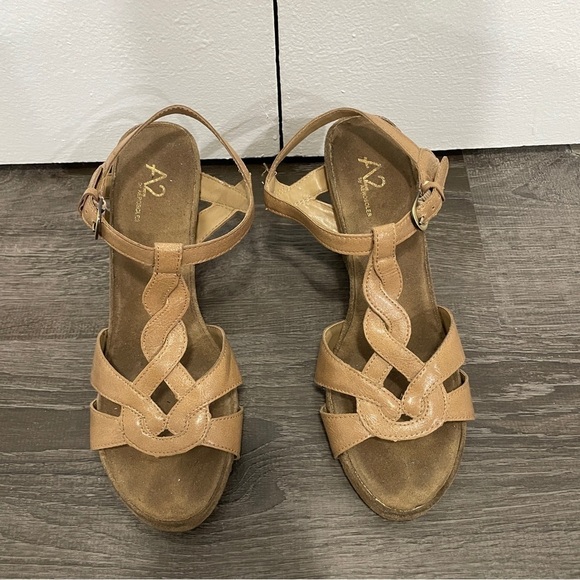 A2 by Aerosoles Brown Braided Wedge Sandal - Picture 2 of 11